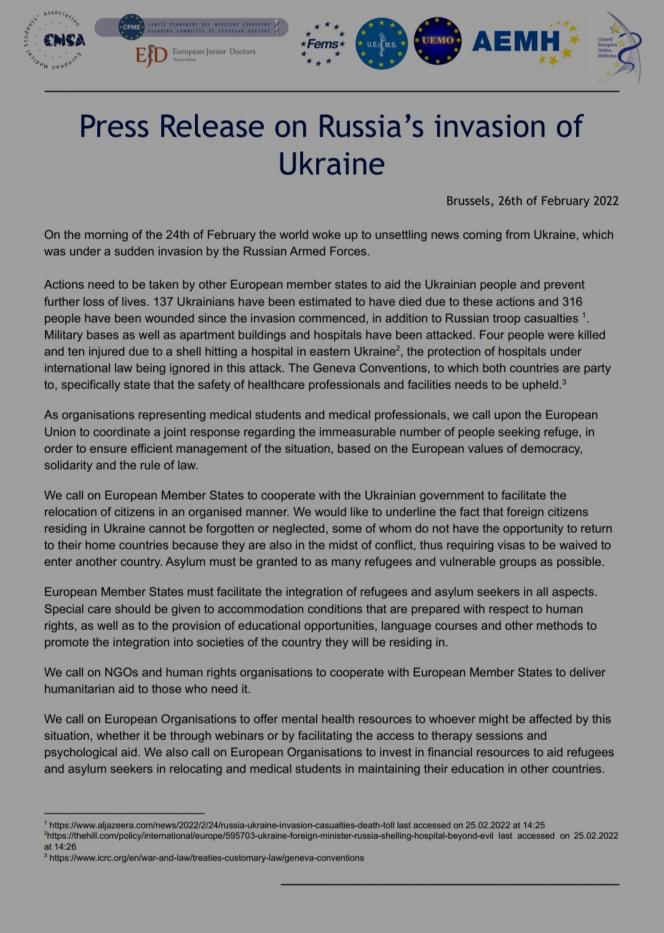Joint Statement on Russia's Invasion on Ukraine symbol image