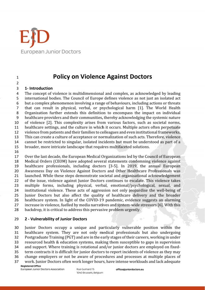 Policy on Violence Against Doctors symbol image