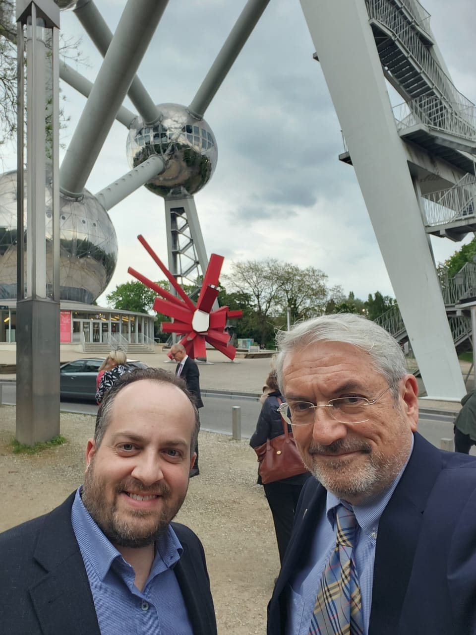 Kostas Roditis, EJD Communications Officer (left) and Dr. Konstantinos Koumakis, AEMH 2nd Vice-President (right) at the 76th AEMH Plenary Meeting in Brussels May 2023